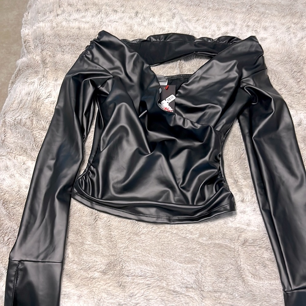 Black leather top